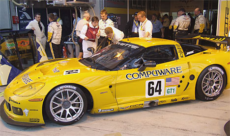 Jan Magnussen's Corvette C6.R klar til start på Le Mans i 2006.